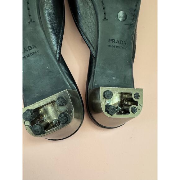 Prada Leather Mules 37.5 womens - used - Picture 7 of 7